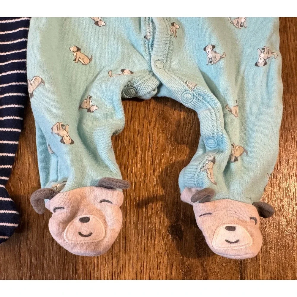 Carter's Baby Boy Sleepers‎ Newborn Clothes Footies Lot Bundle Sleep N Plays Dog